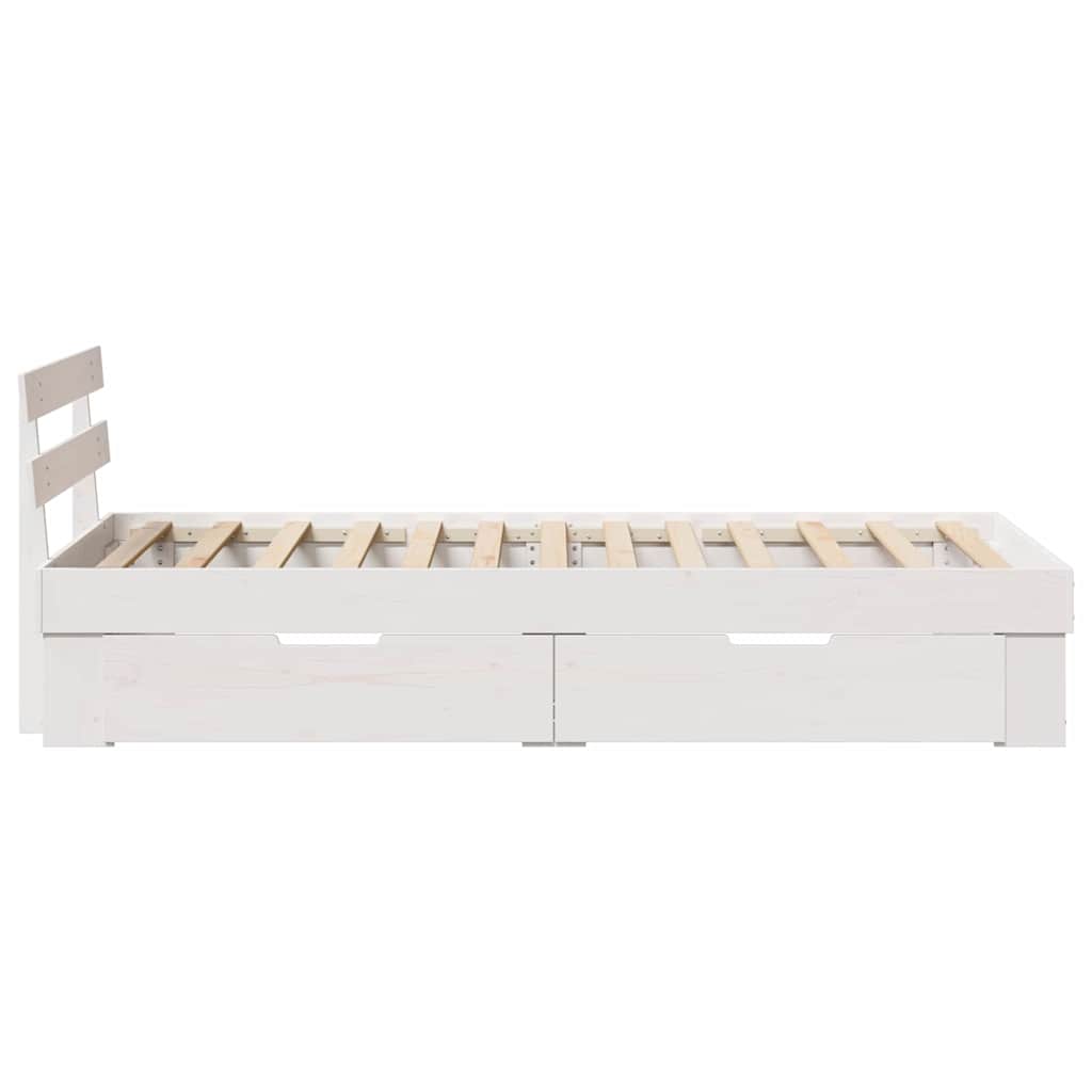 Struttura del letto Bianco 90 x 200 cm Pino massello | homemem39