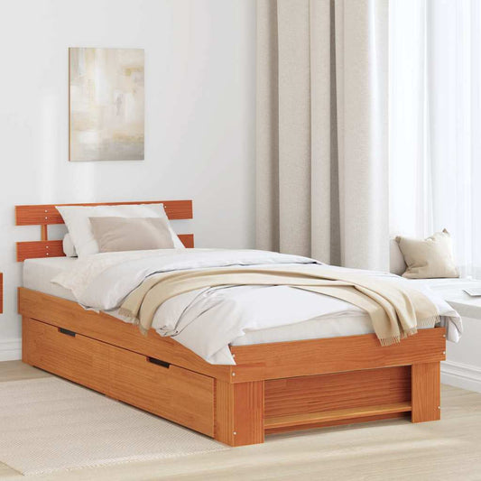 Struttura del letto Marrone cerato 80 x 200 cm Pino massello | homemem39
