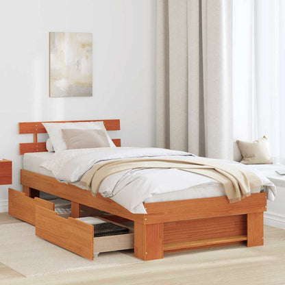 Struttura del letto Marrone cerato 80 x 200 cm Pino massello | homemem39