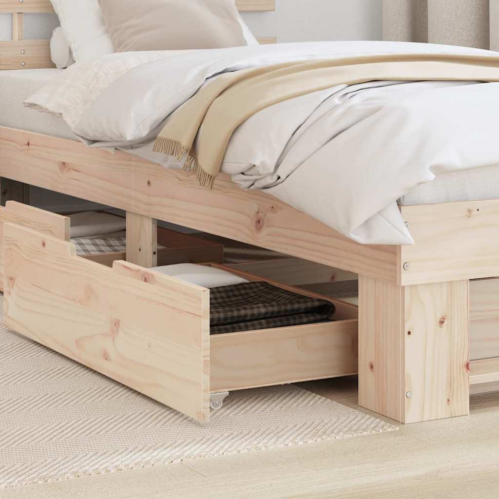 Struttura del letto Naturale 90 x 190 cm Pino massello | homemem39