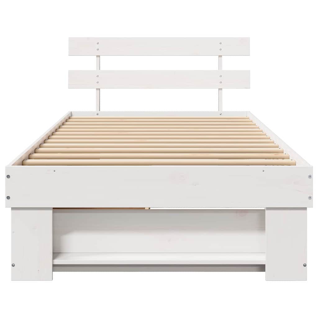 Struttura del letto Bianco 90 x 190 cm Pino massello | homemem39