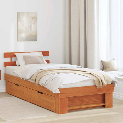 Struttura del letto Marrone cerato 90 x 190 cm Pino massello | homemem39