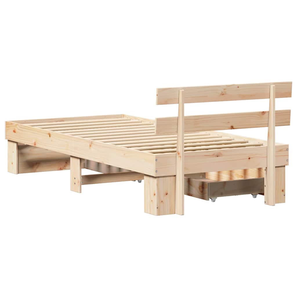 Struttura del letto Naturale 75 x 190 cm Pino massello | homemem39