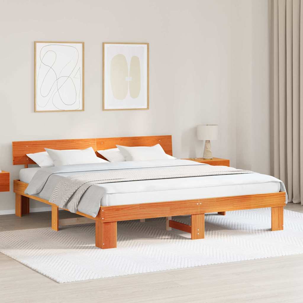 Struttura del letto Marrone cerato 180 x 200 cm Pino massello | homemem39