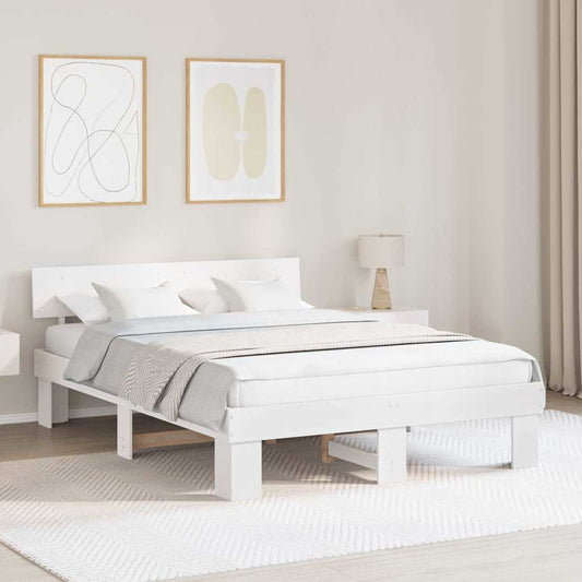 Struttura del letto Bianco 160 x 200 cm Pino massello | homemem39