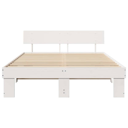 Struttura del letto Bianco 160 x 200 cm Pino massello | homemem39