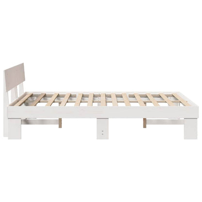 Struttura del letto Bianco 160 x 200 cm Pino massello | homemem39