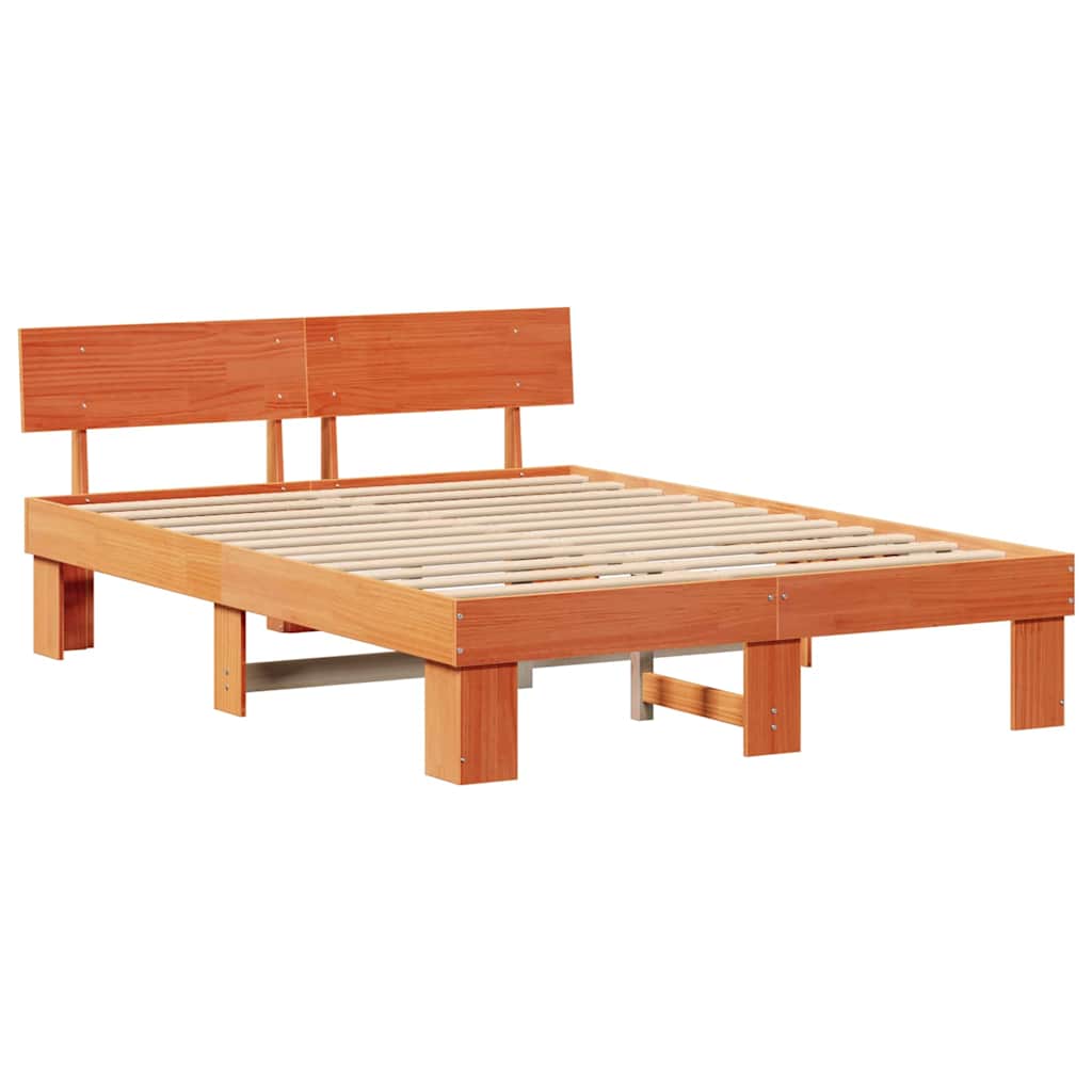 Struttura del letto Marrone cerato 160 x 200 cm Pino massello | homemem39