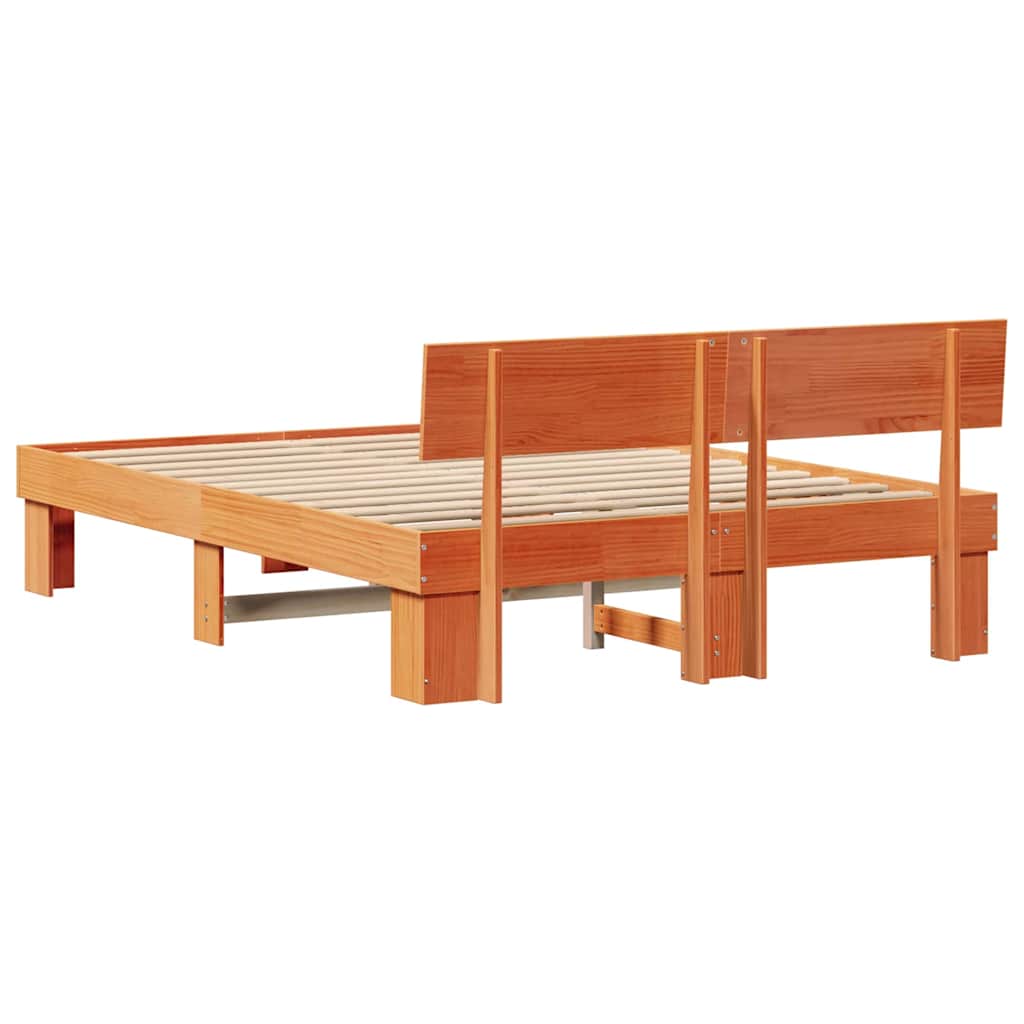 Struttura del letto Marrone cerato 160 x 200 cm Pino massello | homemem39