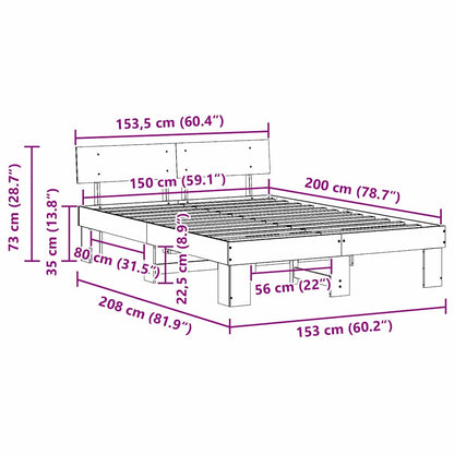 Struttura del letto Bianco 150 x 200 cm Pino massello | homemem39