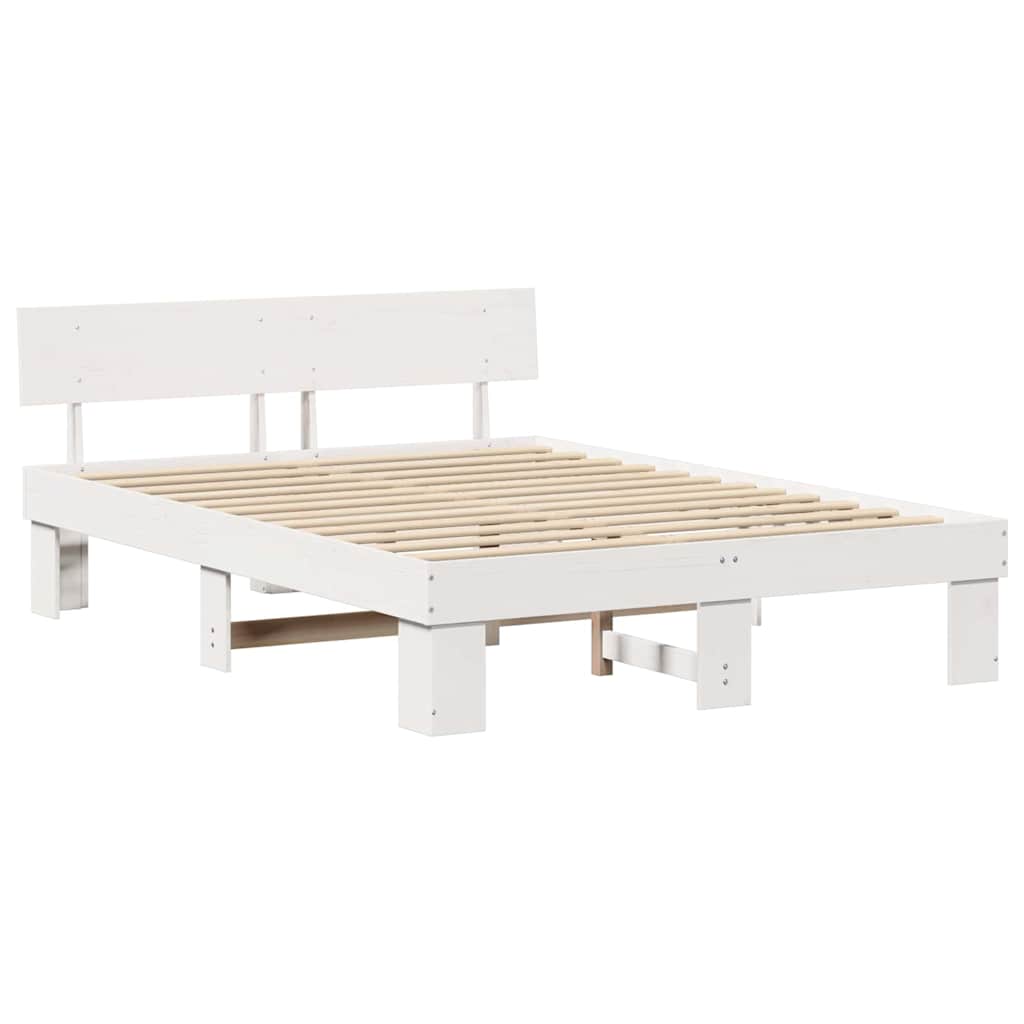 Struttura del letto Bianco 140 x 200 cm Pino massello | homemem39
