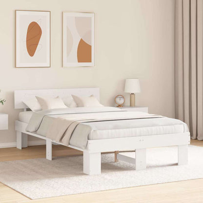 Struttura del letto Bianco 135 x 190 cm Pino massello | homemem39