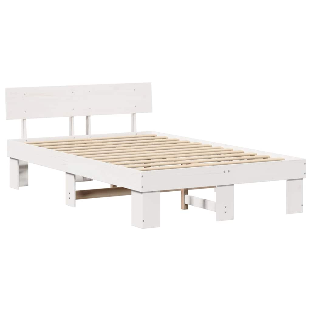 Struttura del letto Bianco 135 x 190 cm Pino massello | homemem39