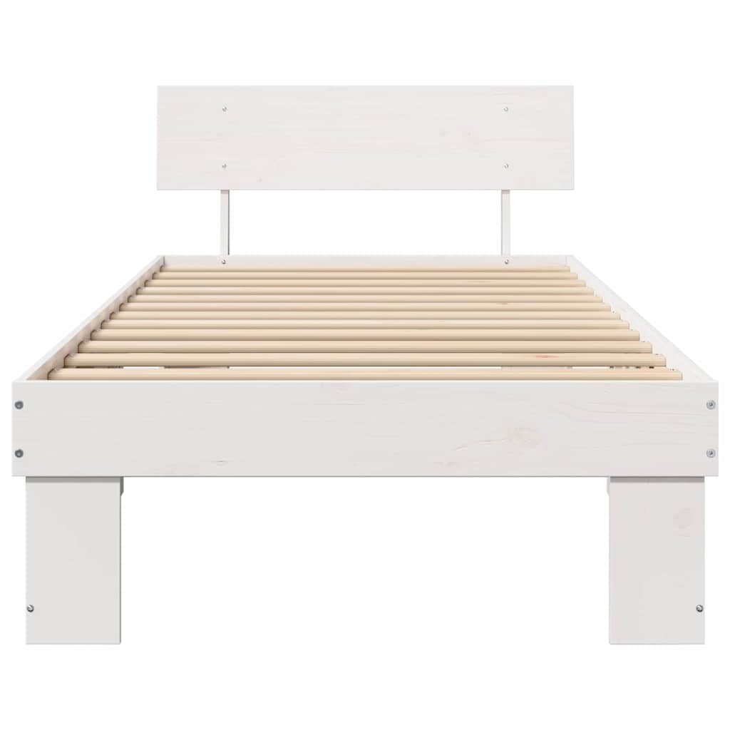 Struttura del letto Bianco 90 x 190 cm Pino massello | homemem39
