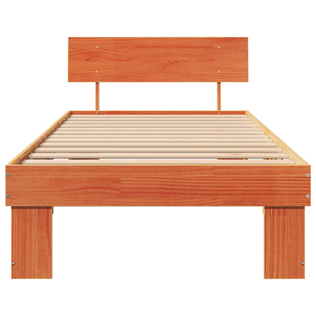 Struttura del letto Marrone cerato 90 x 190 cm Pino massello | homemem39