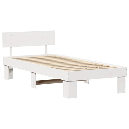 Struttura del letto Bianco 75 x 190 cm Pino massello | homemem39