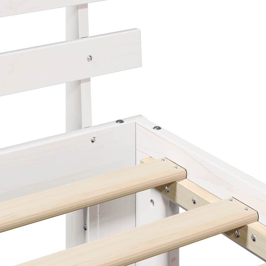 Struttura del letto Bianco 200 x 200 cm Pino massello | homemem39