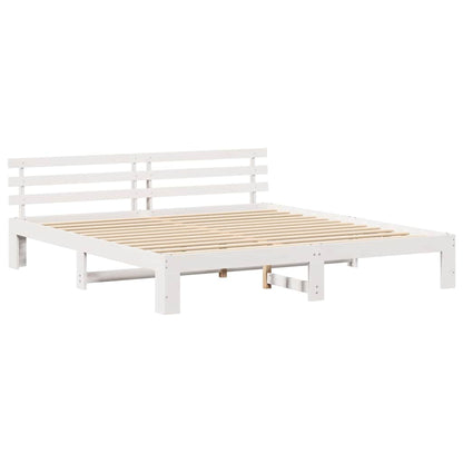 Struttura del letto Bianco 200 x 200 cm Pino massello | homemem39