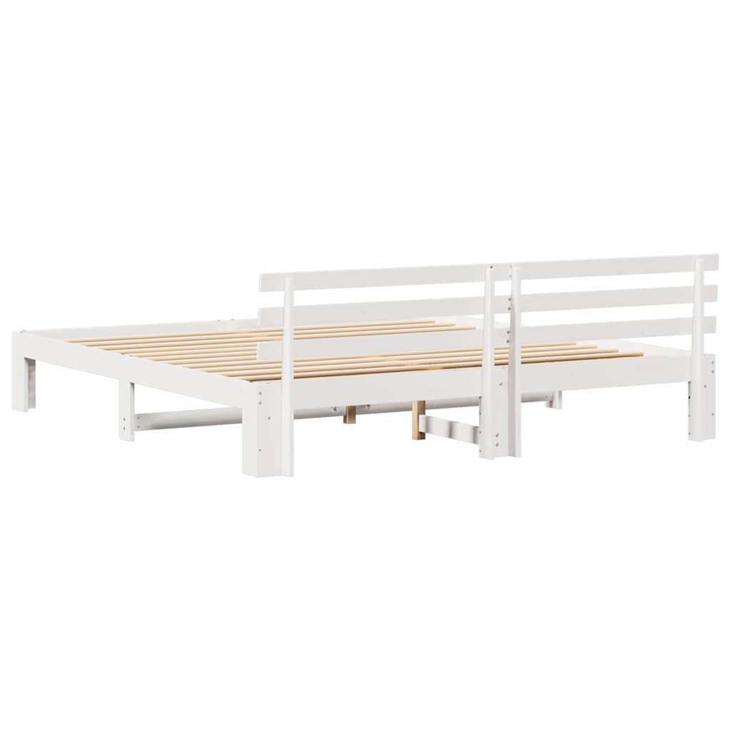 Struttura del letto Bianco 200 x 200 cm Pino massello | homemem39