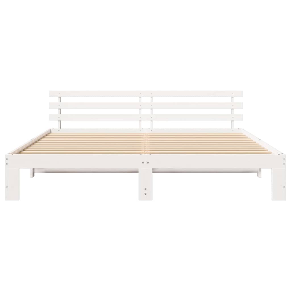 Struttura del letto Bianco 200 x 200 cm Pino massello | homemem39
