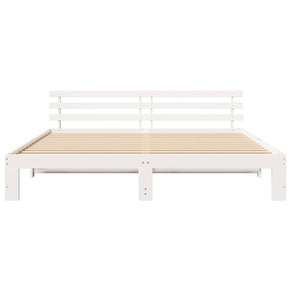 Struttura del letto Bianco 200 x 200 cm Pino massello | homemem39