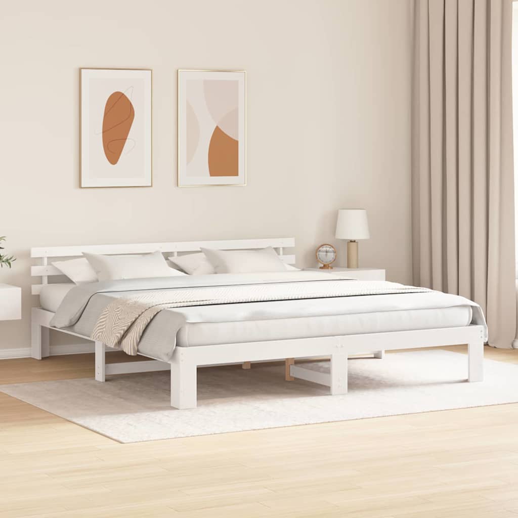 Struttura del letto Bianco 180 x 200 cm Pino massello | homemem39