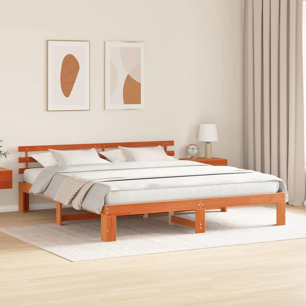 Struttura del letto Marrone cerato 180 x 200 cm Pino massello | homemem39