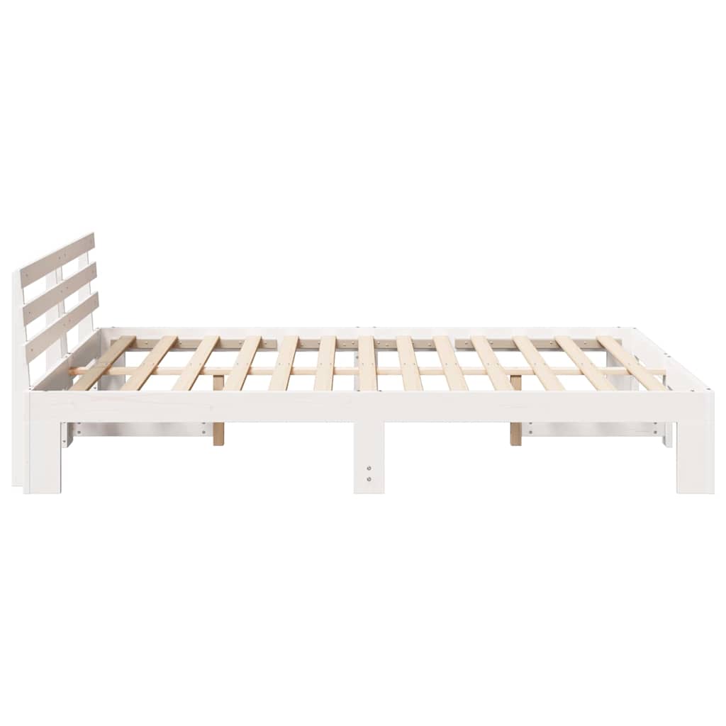Struttura del letto Bianco 160 x 200 cm Pino massello | homemem39