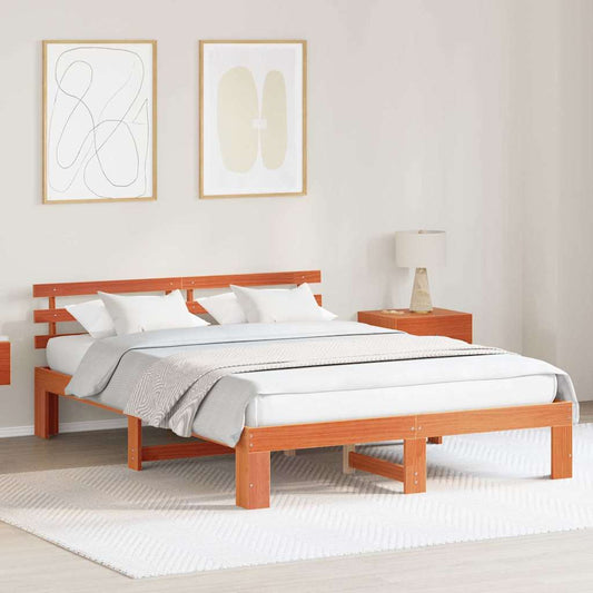 Struttura del letto Marrone cerato 160 x 200 cm Pino massello | homemem39