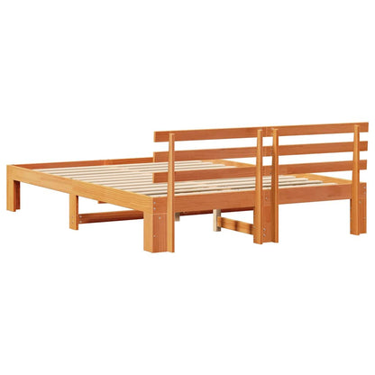 Struttura del letto Marrone cerato 160 x 200 cm Pino massello | homemem39