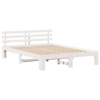 Struttura del letto Bianco 150 x 200 cm Pino massello | homemem39
