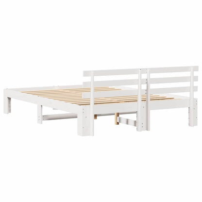Struttura del letto Bianco 150 x 200 cm Pino massello | homemem39