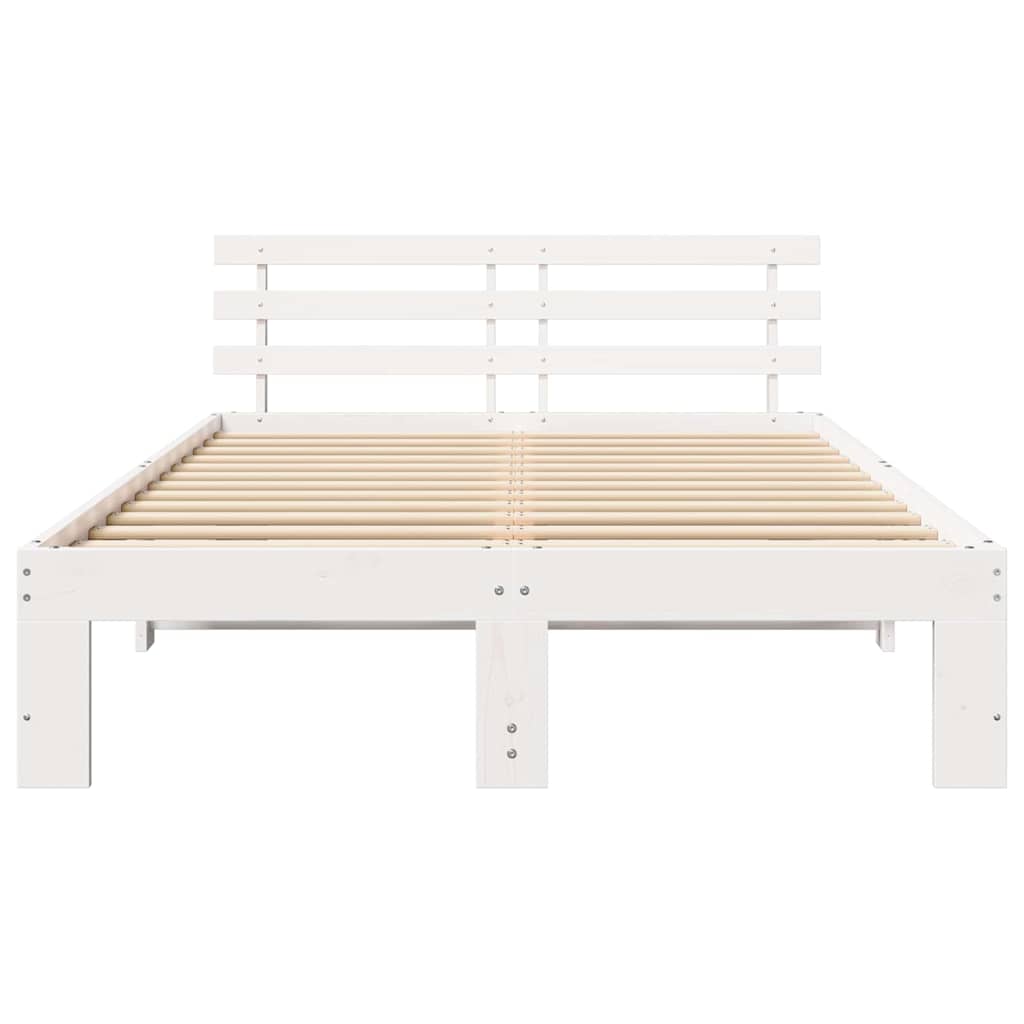 Struttura del letto Bianco 140 x 190 cm Pino massello | homemem39