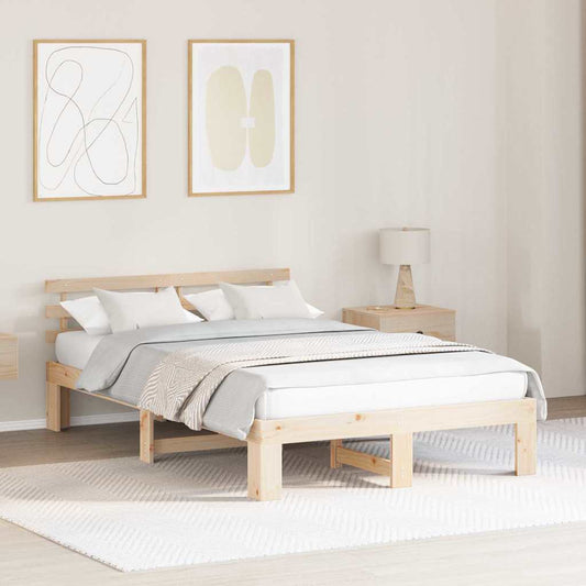 Struttura del letto Naturale 135 x 190 cm Pino massello | homemem39