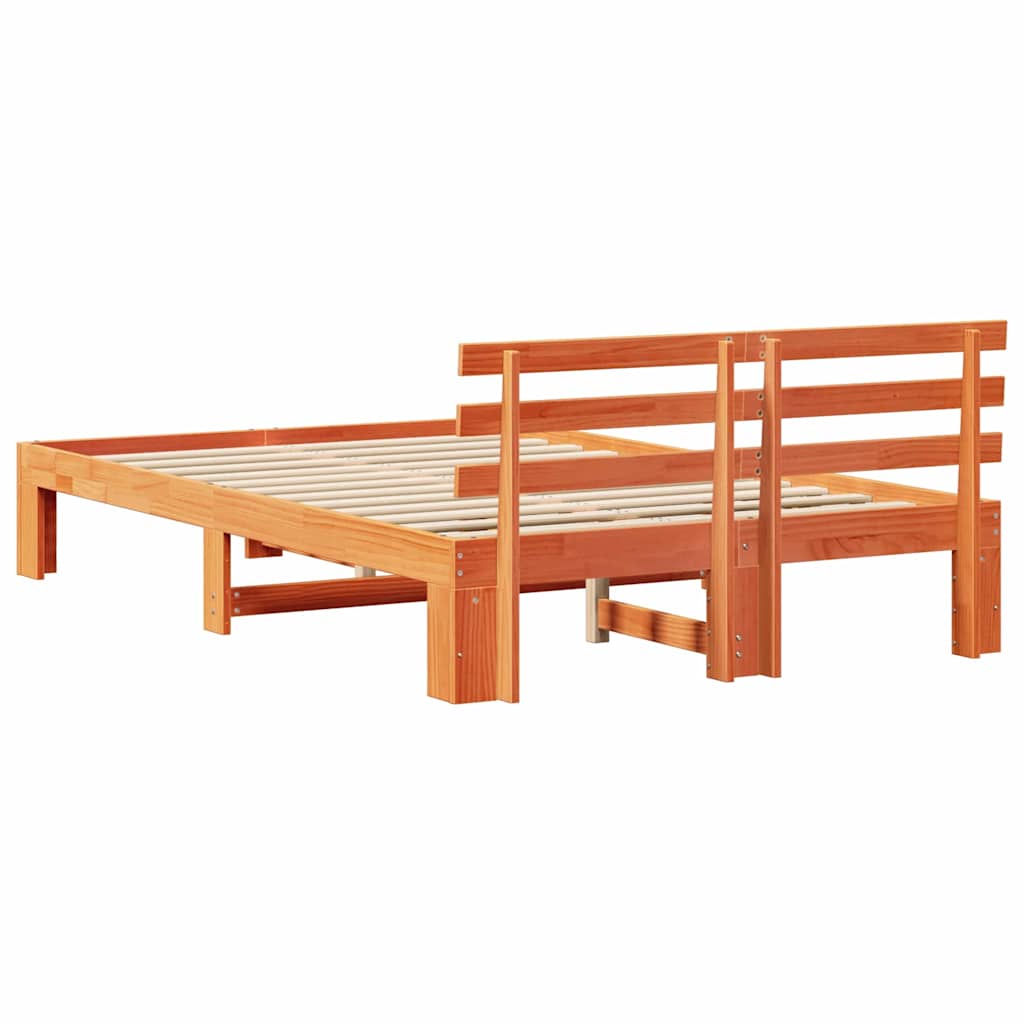 Struttura del letto Marrone cerato 135 x 190 cm Pino massello | homemem39