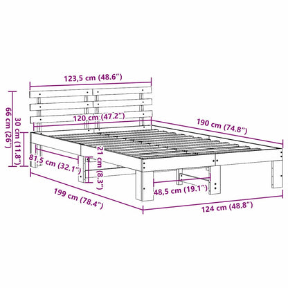 Struttura del letto Bianco 120 x 190 cm Pino massello