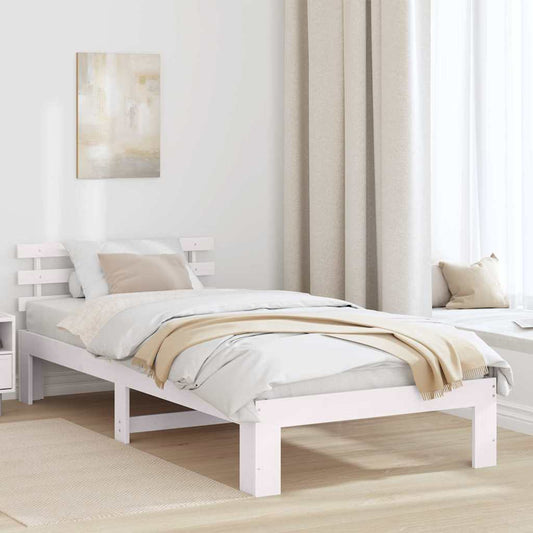 Struttura del letto Bianco 100 x 200 cm Pino massello | homemem39