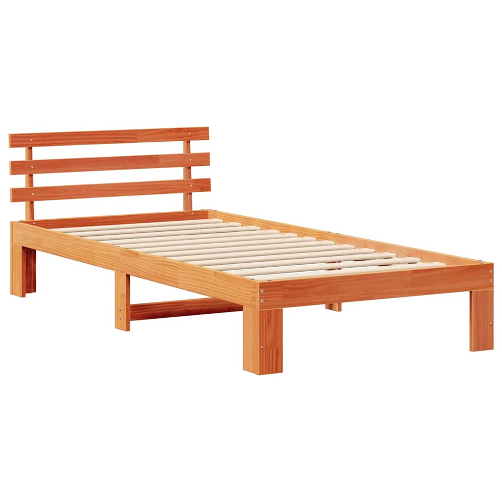 Struttura del letto Marrone cerato 100 x 200 cm Pino massello | homemem39