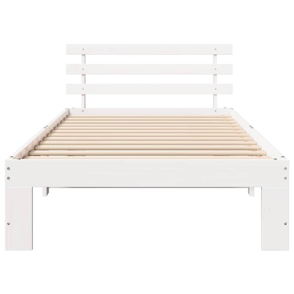 Struttura del letto Bianco 75 x 190 cm Pino massello | homemem39