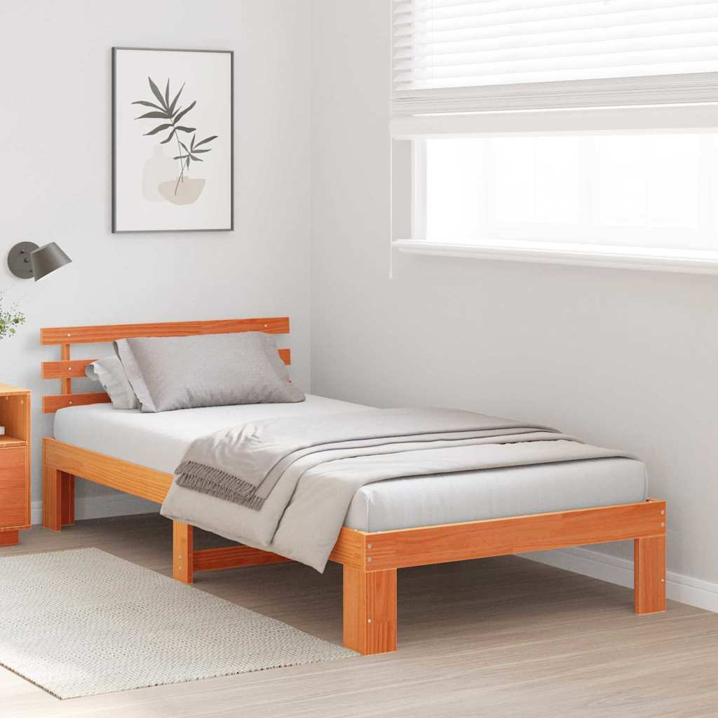Struttura del letto Marrone cerato 75 x 190 cm Pino massello | homemem39