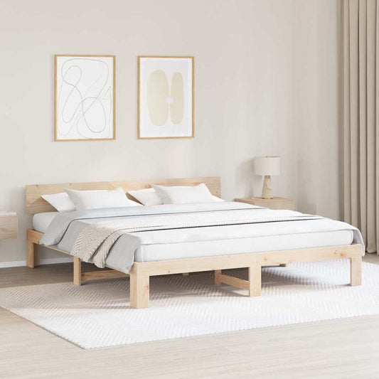 Struttura del letto Naturale 200 x 200 cm Pino massello | homemem39