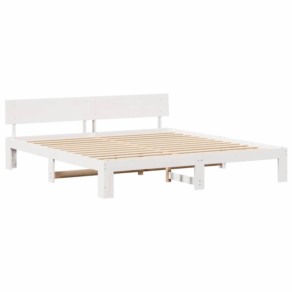 Struttura del letto Bianco 200 x 200 cm Pino massello | homemem39