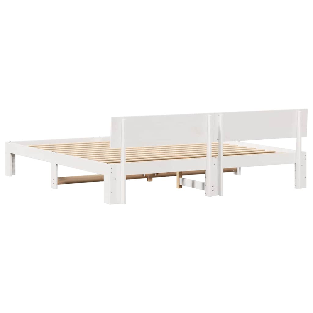 Struttura del letto Bianco 200 x 200 cm Pino massello | homemem39