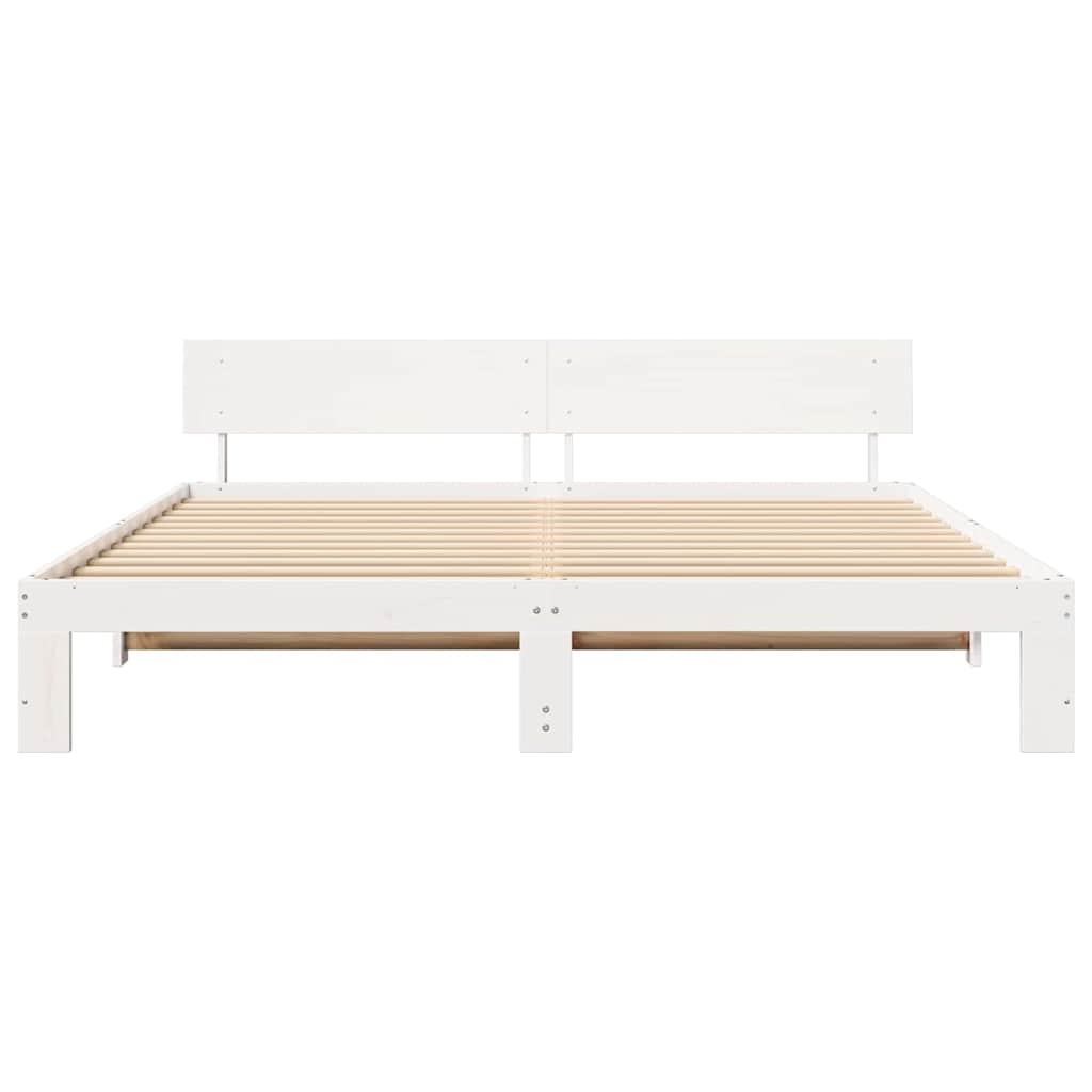 Struttura del letto Bianco 200 x 200 cm Pino massello | homemem39