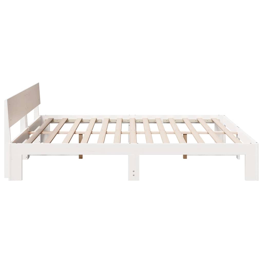 Struttura del letto Bianco 200 x 200 cm Pino massello | homemem39