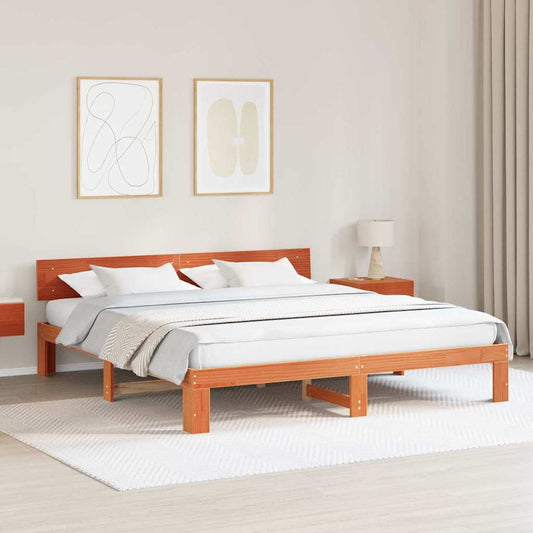 Struttura del letto Marrone cerato 200 x 200 cm Pino massello | homemem39