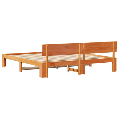 Struttura del letto Marrone cerato 200 x 200 cm Pino massello