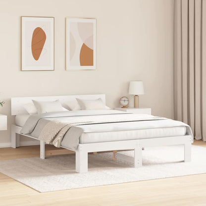 Struttura del letto Bianco 150 x 200 cm Pino massello | homemem39