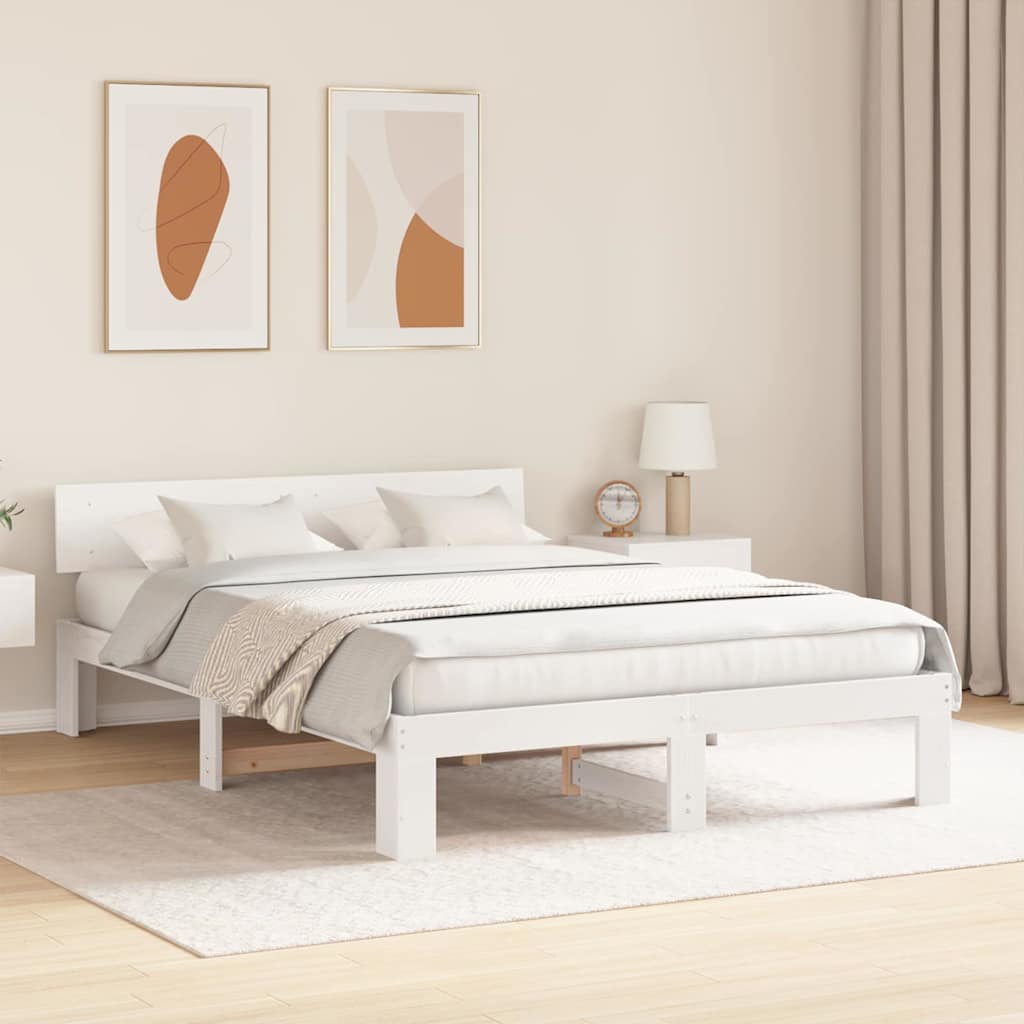 Struttura del letto Bianco 140 x 200 cm Pino massello | homemem39