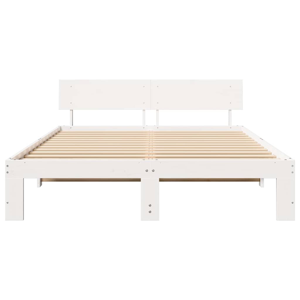 Struttura del letto Bianco 140 x 200 cm Pino massello | homemem39